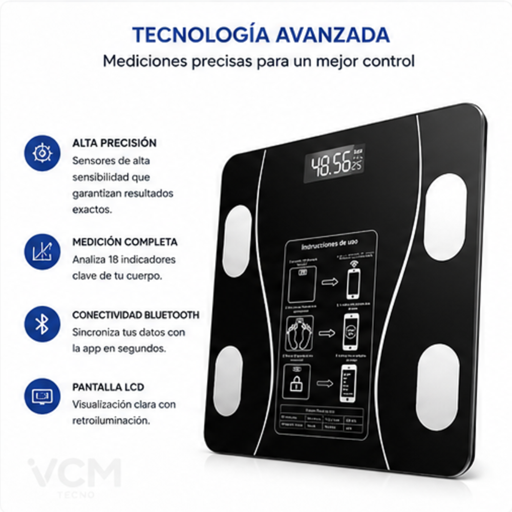 Báscula Digital de Peso Corporal con Pantalla LCD de Alta Precisión