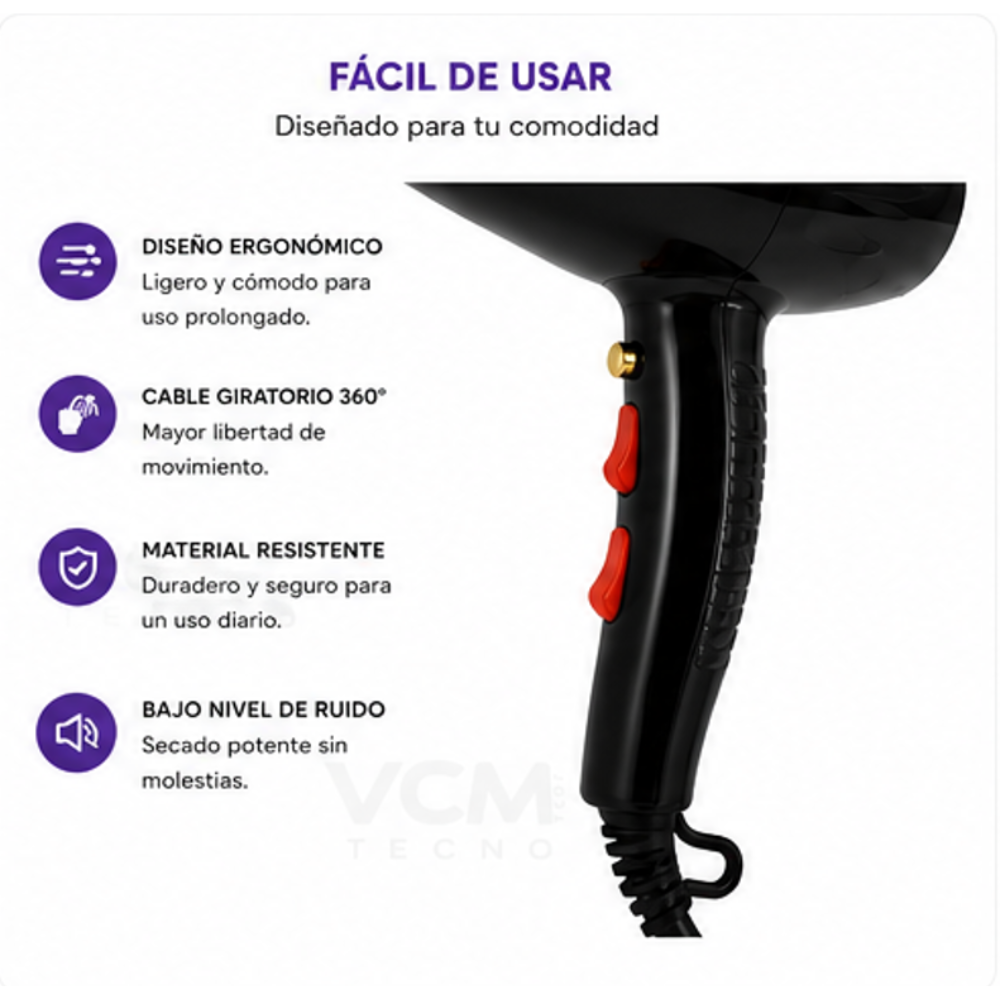 Secador de Pelo Profesional Max Power 5000W Bopai BP-8300