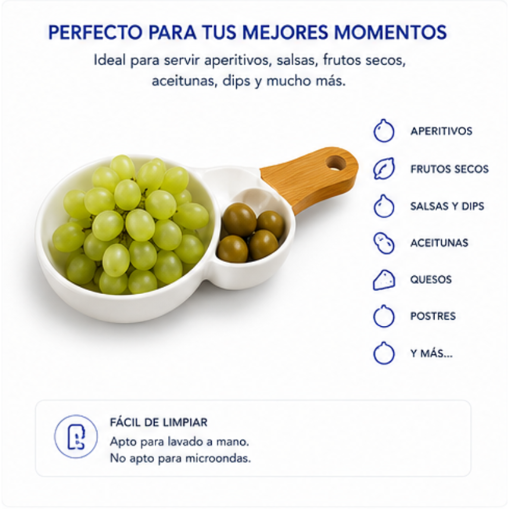 Set de Pocillos con Mango de Bambú y Diseño Minimalista