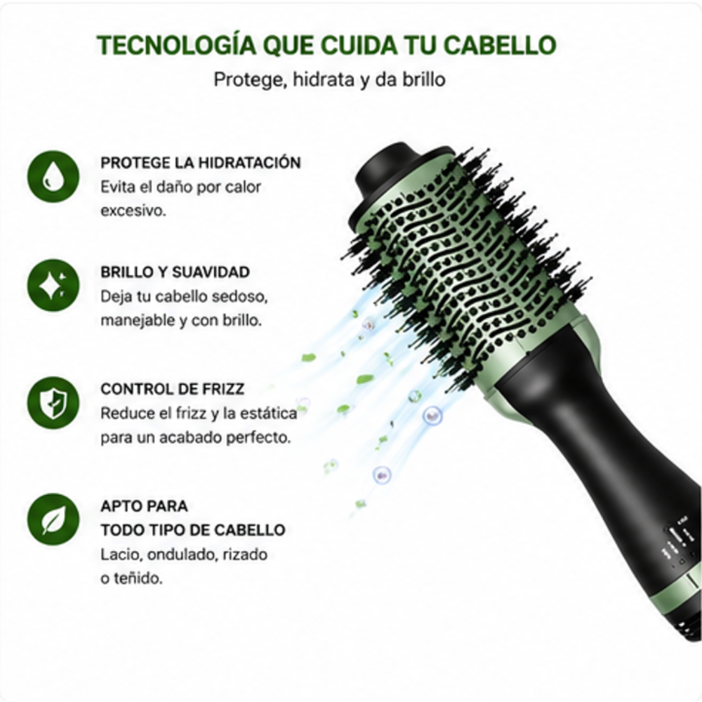 Cepillo Secador y Modelador de Cabello Aguacate Avocado 3D 2000W