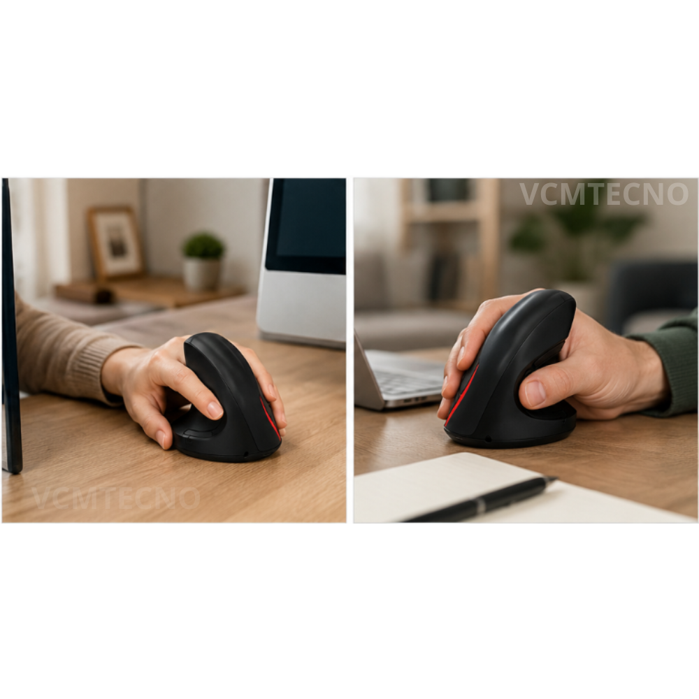 Mouse Vertical Ergonómico de Oficina USB de 5 Botones Óptico con Cable