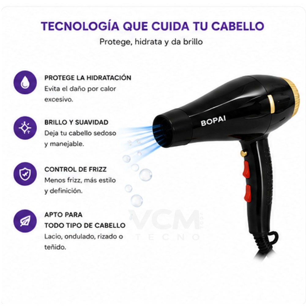 Secador de Pelo Profesional Max Power 5000W Bopai BP-8300