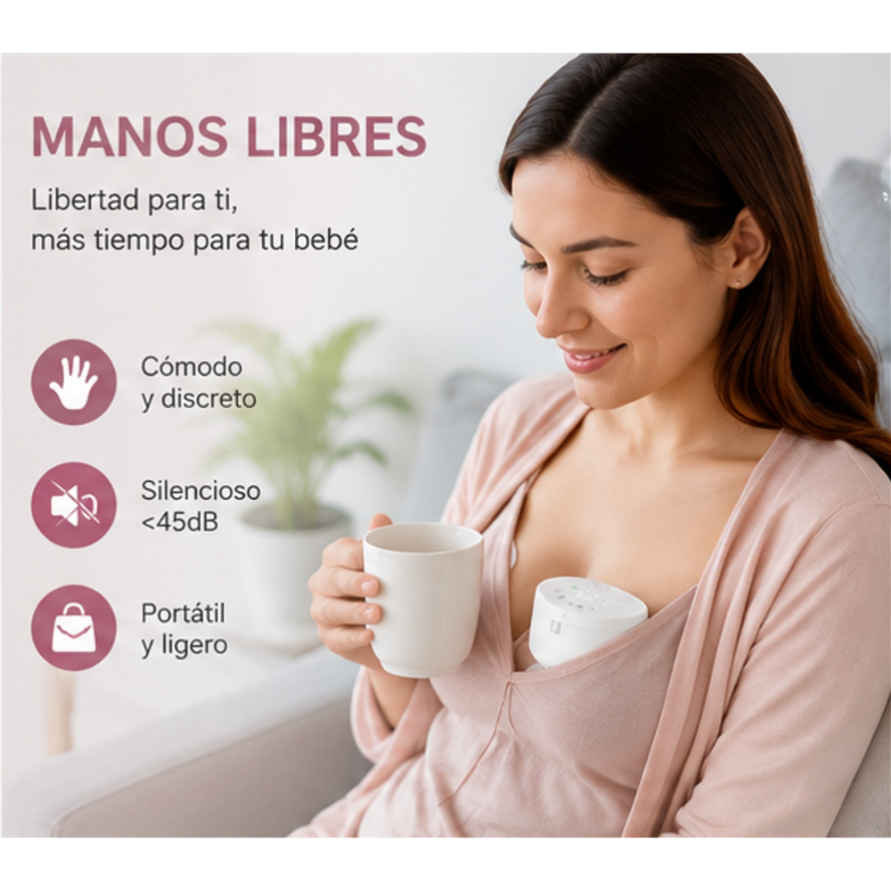 Extractor de Leche Materna Eléctrico Portable Manos Libres Recargable