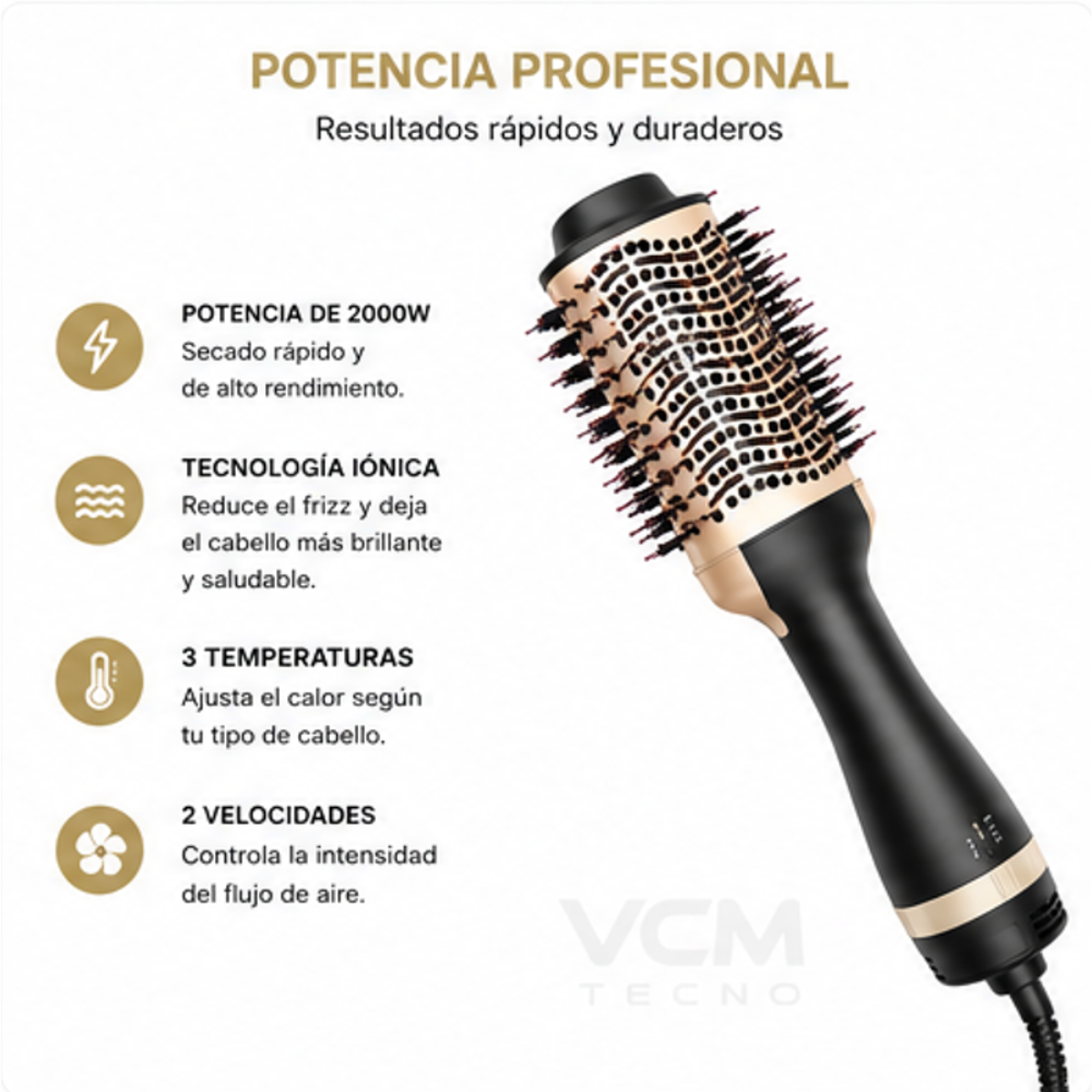 Cepillo Secador y Modelador de Cabello Keratin 3D Pro Alta Potencia