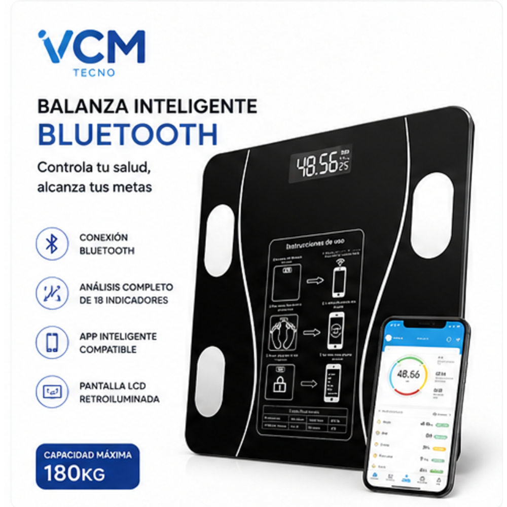 Báscula Digital de Peso Corporal con Pantalla LCD de Alta Precisión