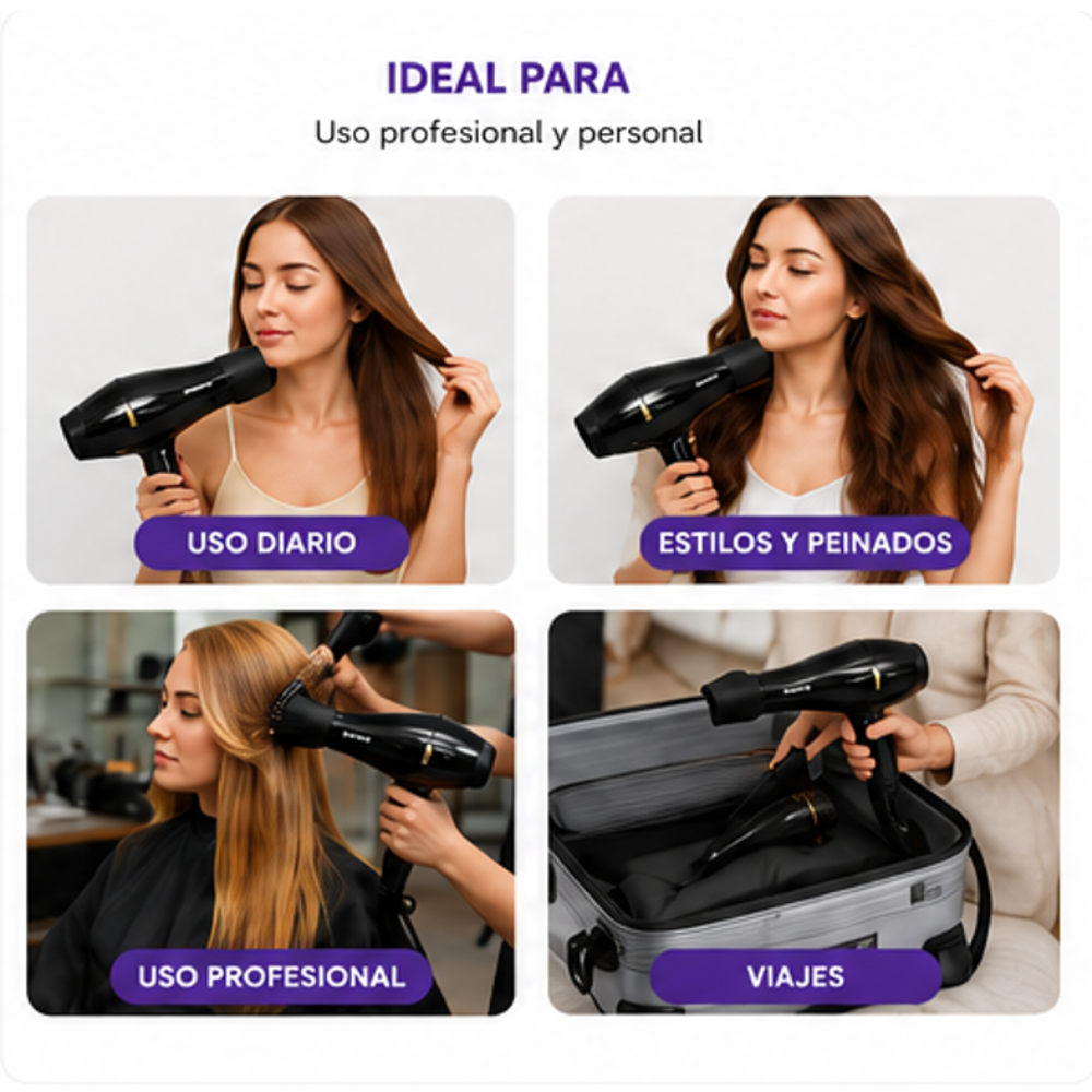 Secador de Pelo Profesional Max Power 5000W Bopai BP-8300